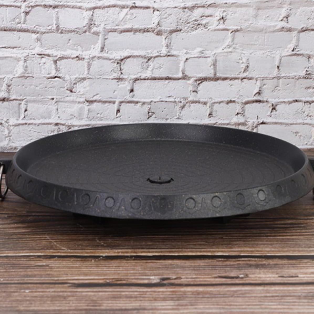 Generico Padella in Ferro Nera per Barbecue Coreana Antiaderente | Distribuzione Uniforme del Calore, Formato Compatto, per Barbecue in Giardino