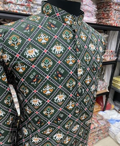 Image of FOXDX Men's Traditional Cotton Floral Printed Only Kurta
