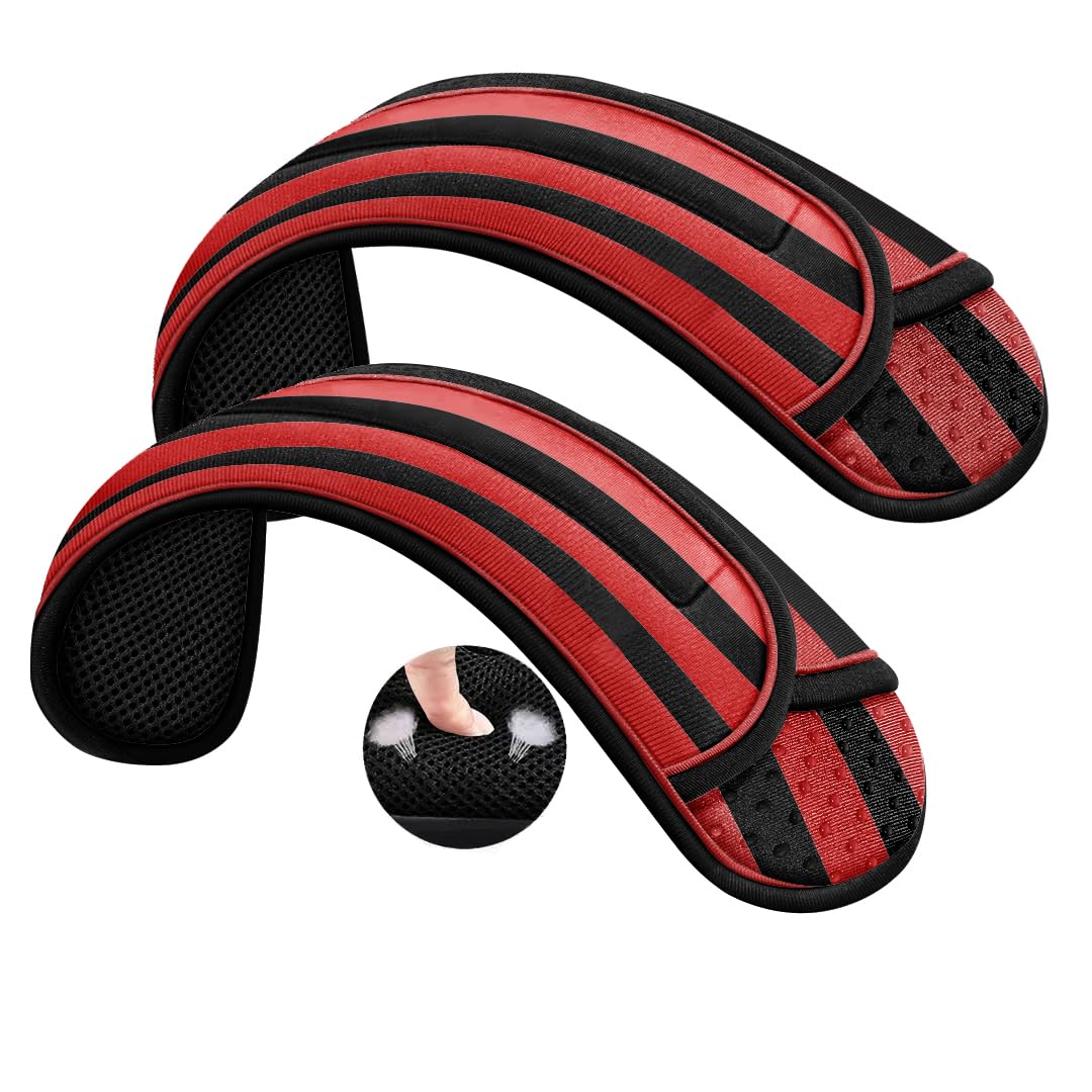 ZINZ 2P Universal Shoulder Pad with Ultra Thick Cushion,Black red Black