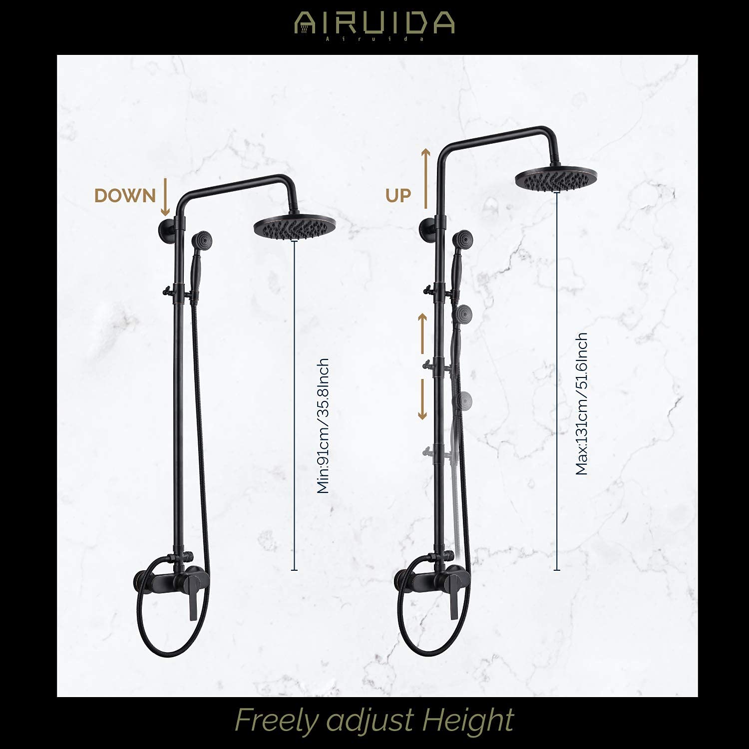 Buy Airuida Exterior Shower Fixture Oil Rubbed Bronze Brass Exposed
