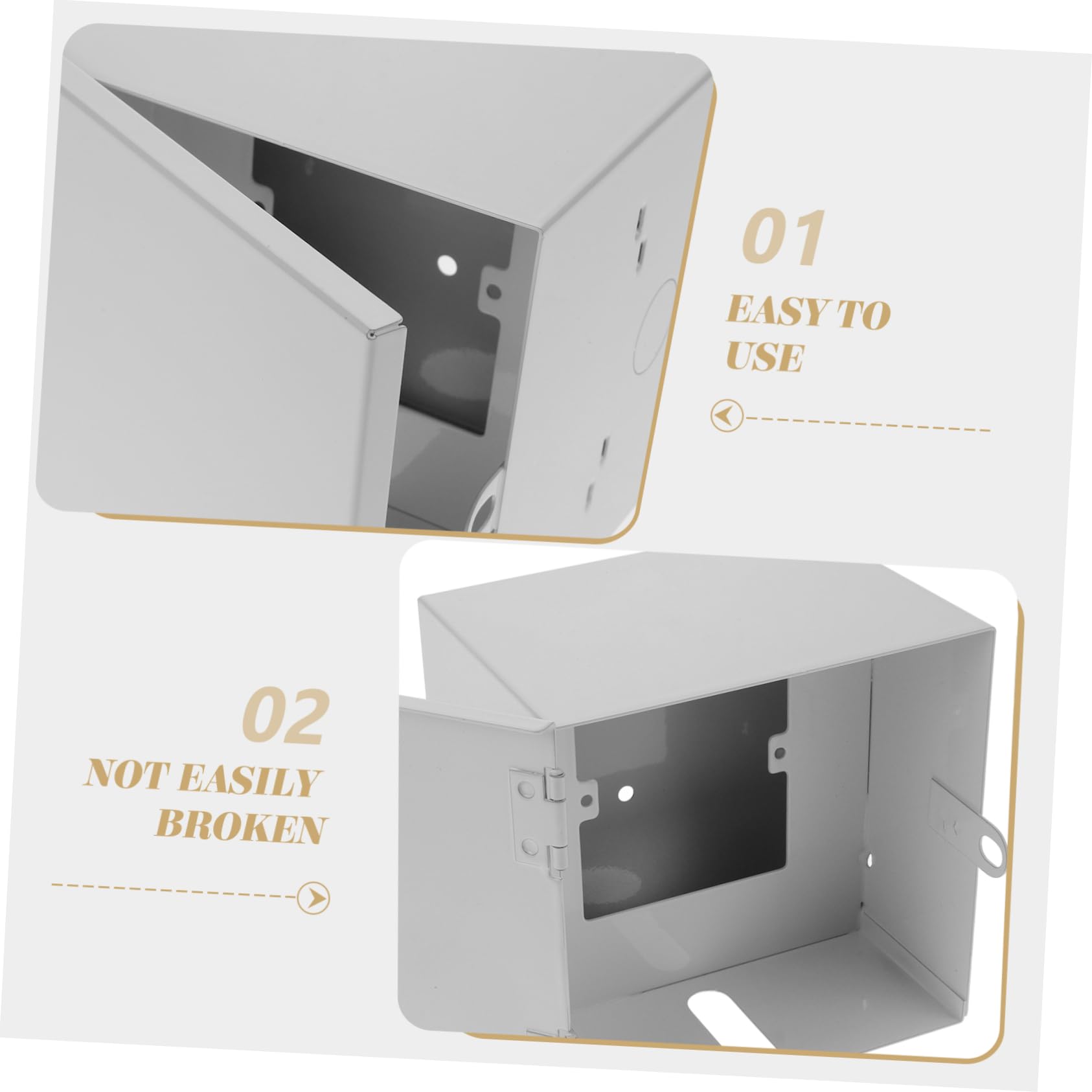 Caja Protectora de Tomacorriente para Vehículos Eléctricos Cerradura, Material Hierro white Resistente para Uso Exterior y Eliminador de Adaptadores Adicionales