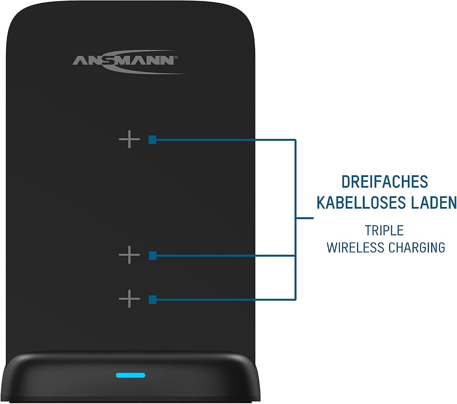 ANSMANN Qi Charger, 15W Vertical Wireless Charging Station Induction Charger for Qi-Enabled Devices such as Apple iPhone (12 - Image 5