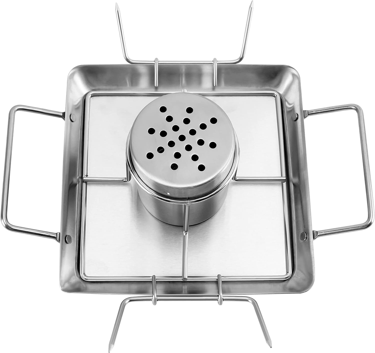 Azonee Beer Can Chicken Roaster Stand, Stainless Steel Vertical Rack Barbecue Accessory, Chicken Roaster Holder with Drip Pan for Oven, Grill, BBQ and Smoker, 1 Pcs