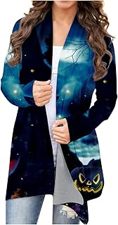 Damska kurtka z dzianiny, na Halloween, długi rękaw, otwarty przód, sweter dziany, overw, czaszka, zima, jesień, top, przytulny sweter, koszulka, sweter, zimowy, bluza z kapturem, oversize, bluza z kapturem