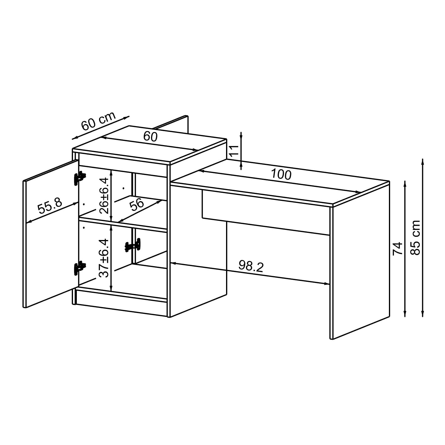 ROOMART Kücheninsel „Milano“ – Küchentisch & Esstisch mit Stauraum, Küchenschrank-Kombination, BHT: 160 x 85 x 60 cm – Modern & platzsparend (Weiß)
