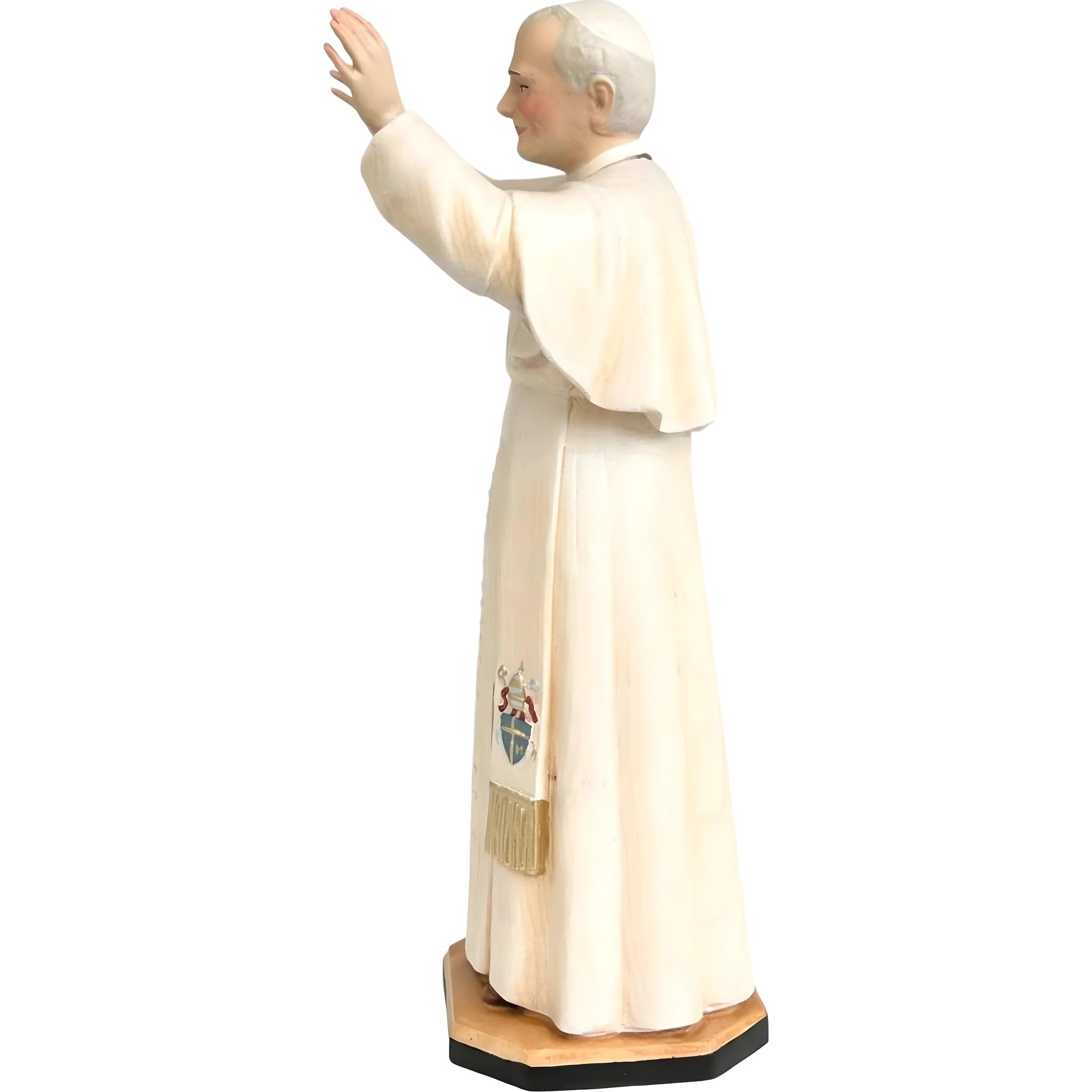 Dolfi Papież Jan Paweł II drewno 60 cm | Ręcznie barwione drewno w Val Gardena | Figurka szopki