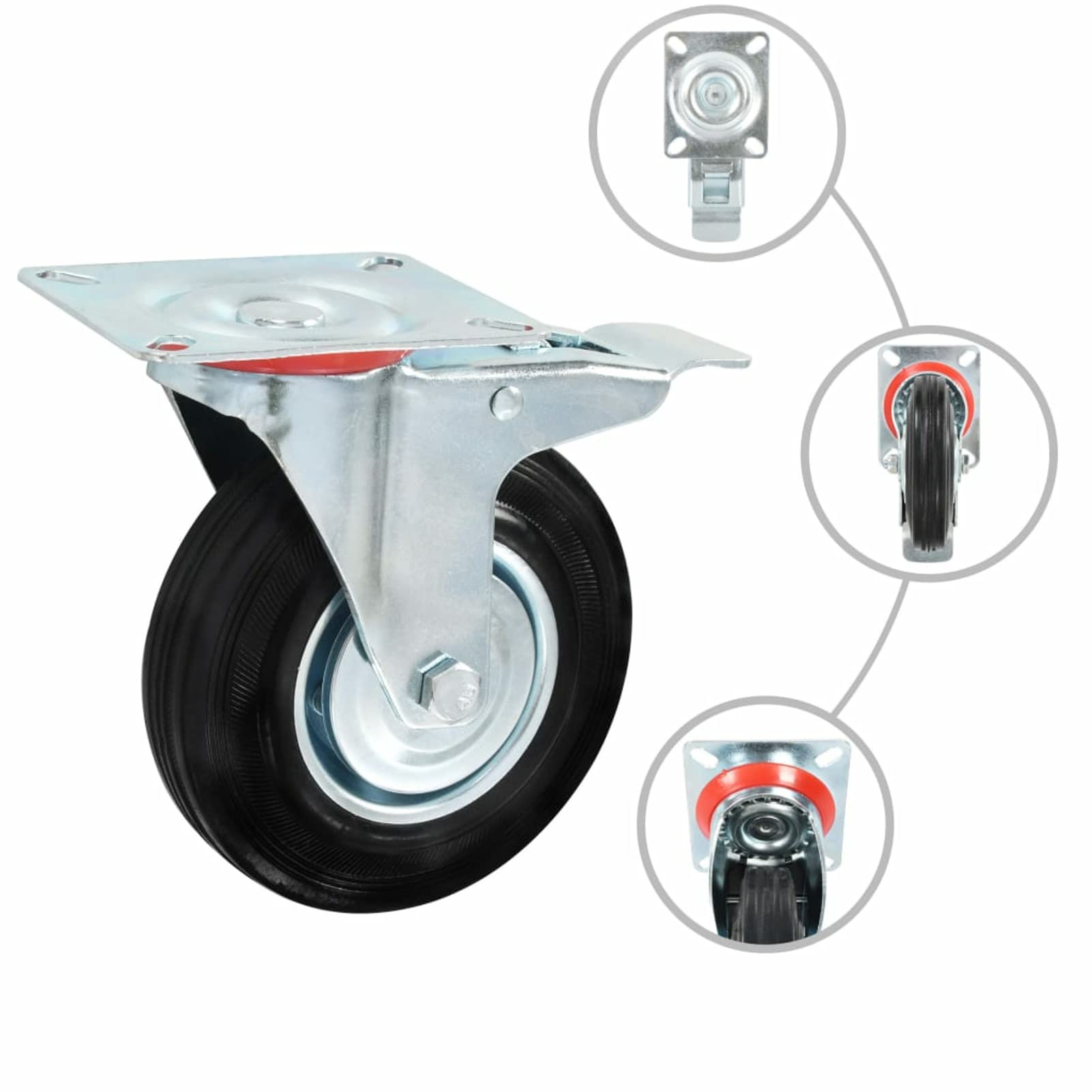 12 STK. Lenkrollen 125 mm, Transportrollen, Rollen Werkbank, Lenkrollen Für Möbel, Möbelrollen, Strandkorbrollen, Rollen Für Schirmständer,