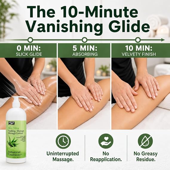 PRO NAIL Professional Massage Lotion, 10-Minute Glide, Aloe Vera, 16 oz