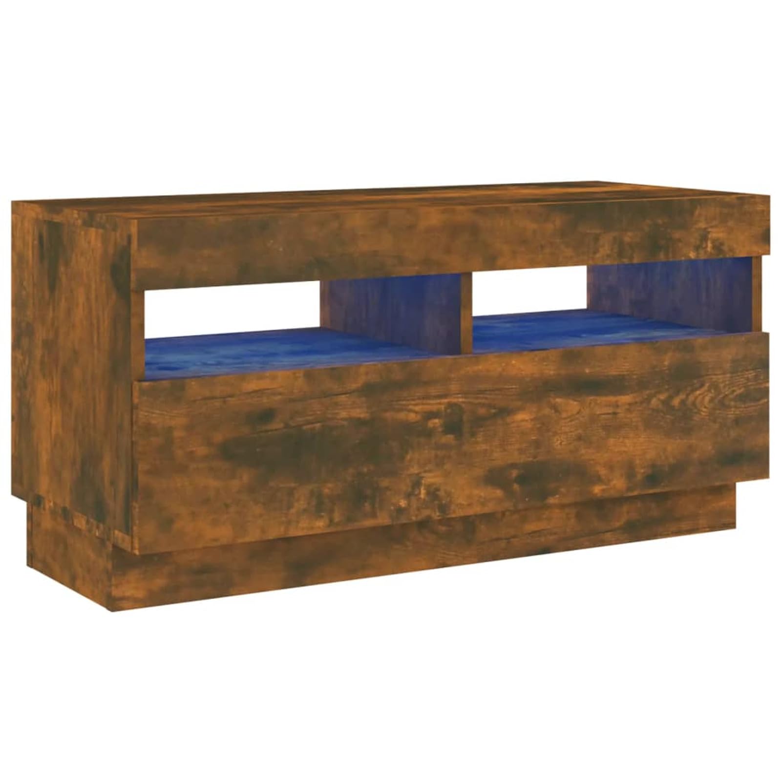 Gecheer Modern LED TV Cabinet with RGB Lights - Engineered Wood, Ample Storage, Easy Assembly - Smoked Model815723