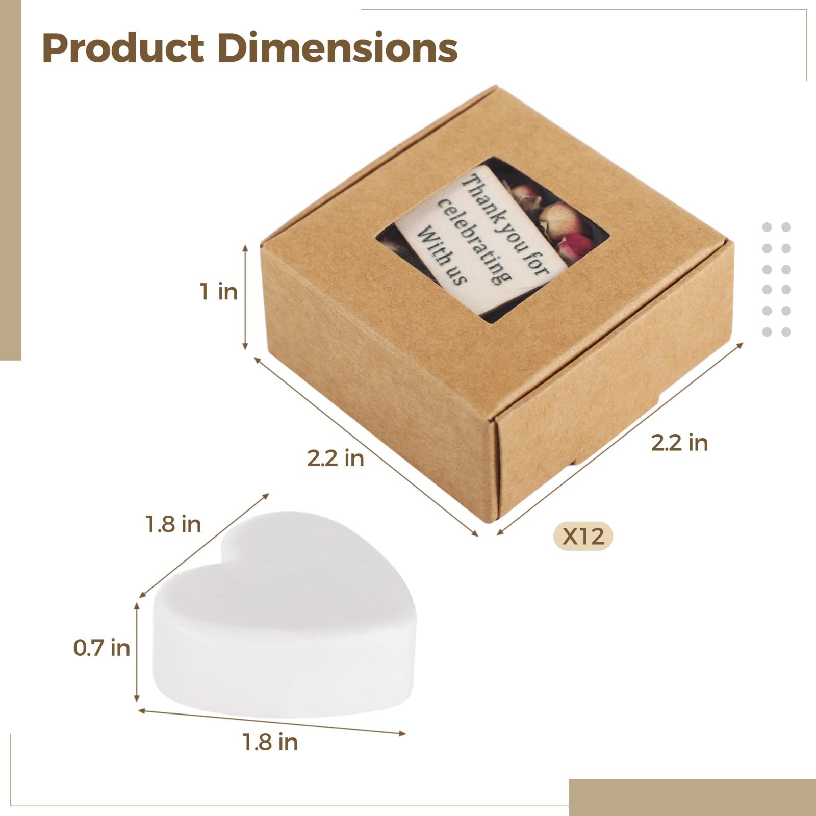 Set Di 12 Saponette Mini A Forma Di Cuore Fatte A Mano, Bomboniere Profumate Per Matrimonio E Addio Al Nubilato, Confezione Regalo Per Tè Con Etichetta Di Ringraziamento, Include Rosa Secca