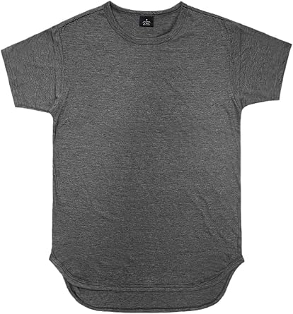 URBANJ Mens Hipster Hip Hop Longline Curved Hem T-Shirts