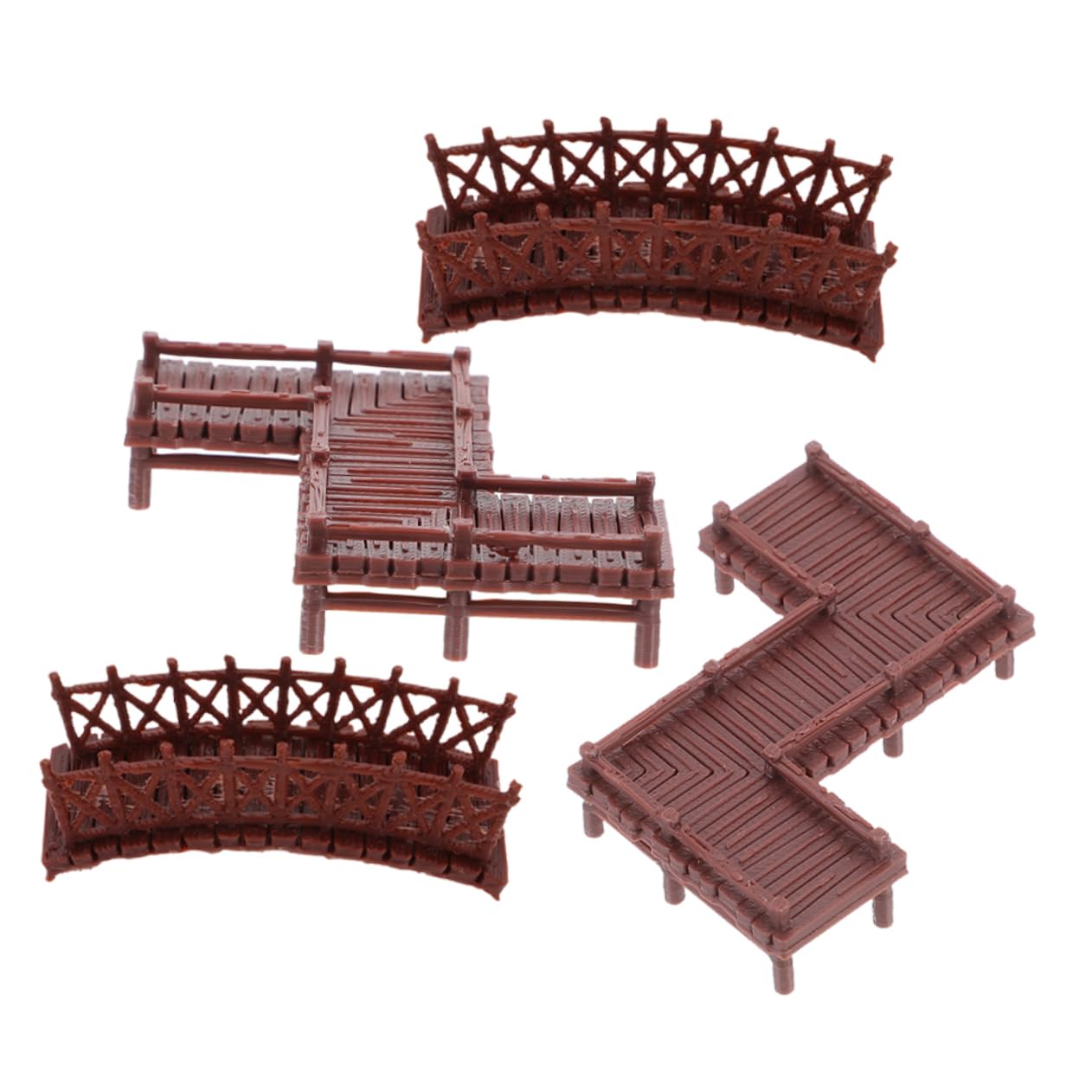 BESPORTBLE 4 Pezzi Miniature Ponti Plastica con Design Cinese Classico Decorazioni per Fatati Terrari e Acquari Modelli Forma di e Z per Ambienti Interni Ed Esterni