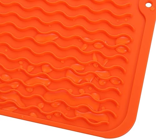 Miniatura 988 de Tapete de silicona para secado de platos para múltiples usos, fácil de limpiar, ecológico, resistente al calor, tapete de silicona para encimera