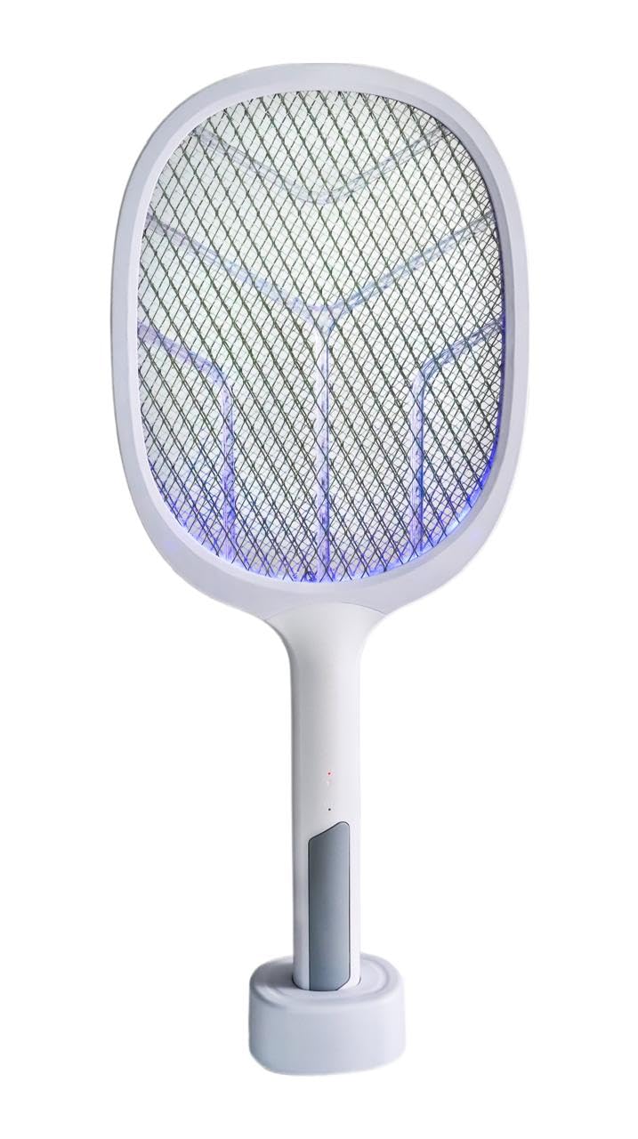 VIKASIM UV Light Mosquito Bat Fly Swatter, 2-in-1 Electric Rechargeable Mosquito Bat with stand (1200mAh) (White) (B0D9JTDX52) Amazon Price History, Amazon Price Tracker