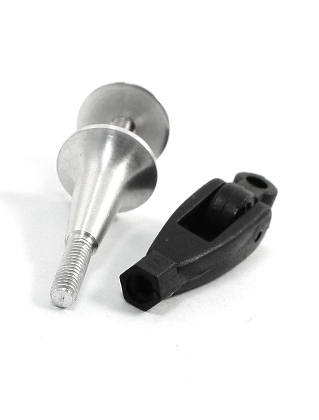 Aexit Black Clevis Electrical equipment Bearing w M2.8 x 24mm Tapered Adjustable Control Horn Set