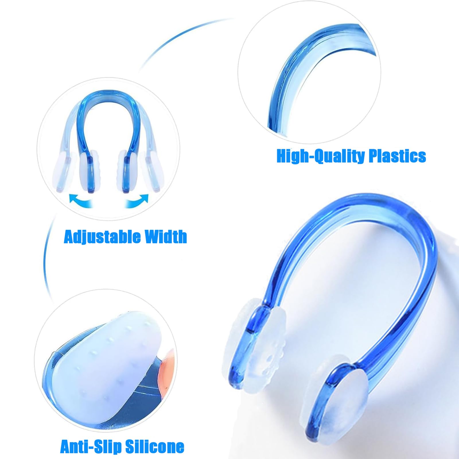 Pinzas de Nariz para Natación,6 PCS Clips de Nariz de Silicona Reutilizables y Antideslizantes para Adultos Niños Principiantes y Buceadores Tapones Nasales para Nadar en Piscina
