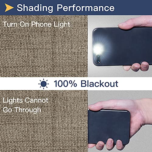 Rose Home Fashion Blackout Curtains For Bedroom, Primitive Linen Look, 100% Blackout Curtains Linen Blackout Curtains, Grommet Curtains For Living Room, Burlap Curtains-2 Panels (50X84 Natural) #TOP2