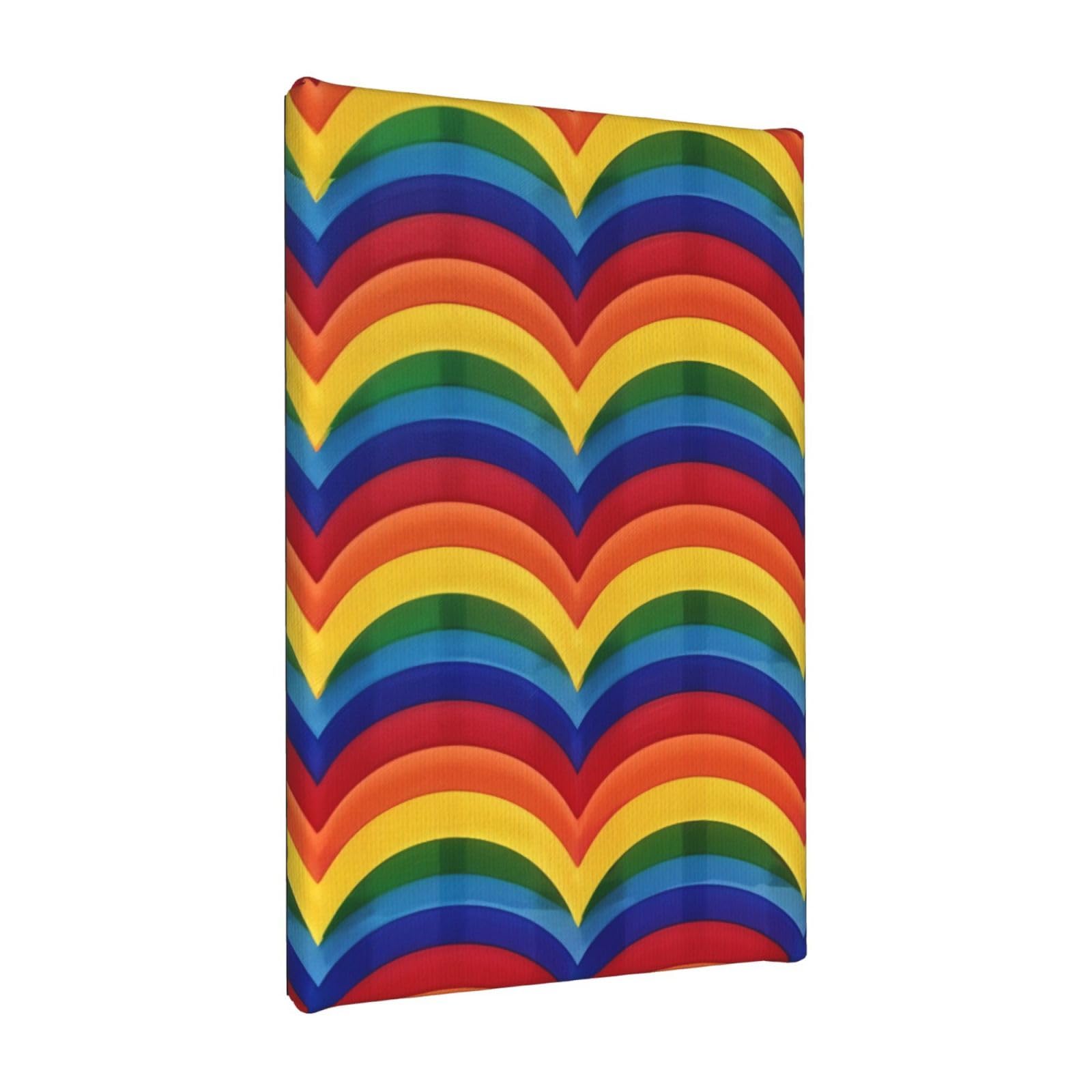 Ykljg Rainbow Pattern Printed Wall Art Canvas Painting 20X30 Cm Wooden Framed Picture Painting Artwork Prints For Bedroom Kitchen Home Office Decor