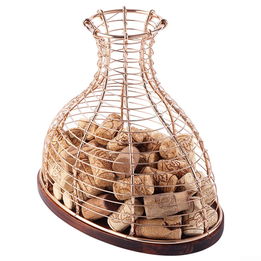 Soporte para corcho de vino con núcleo de hierro resistente y diseño de roble