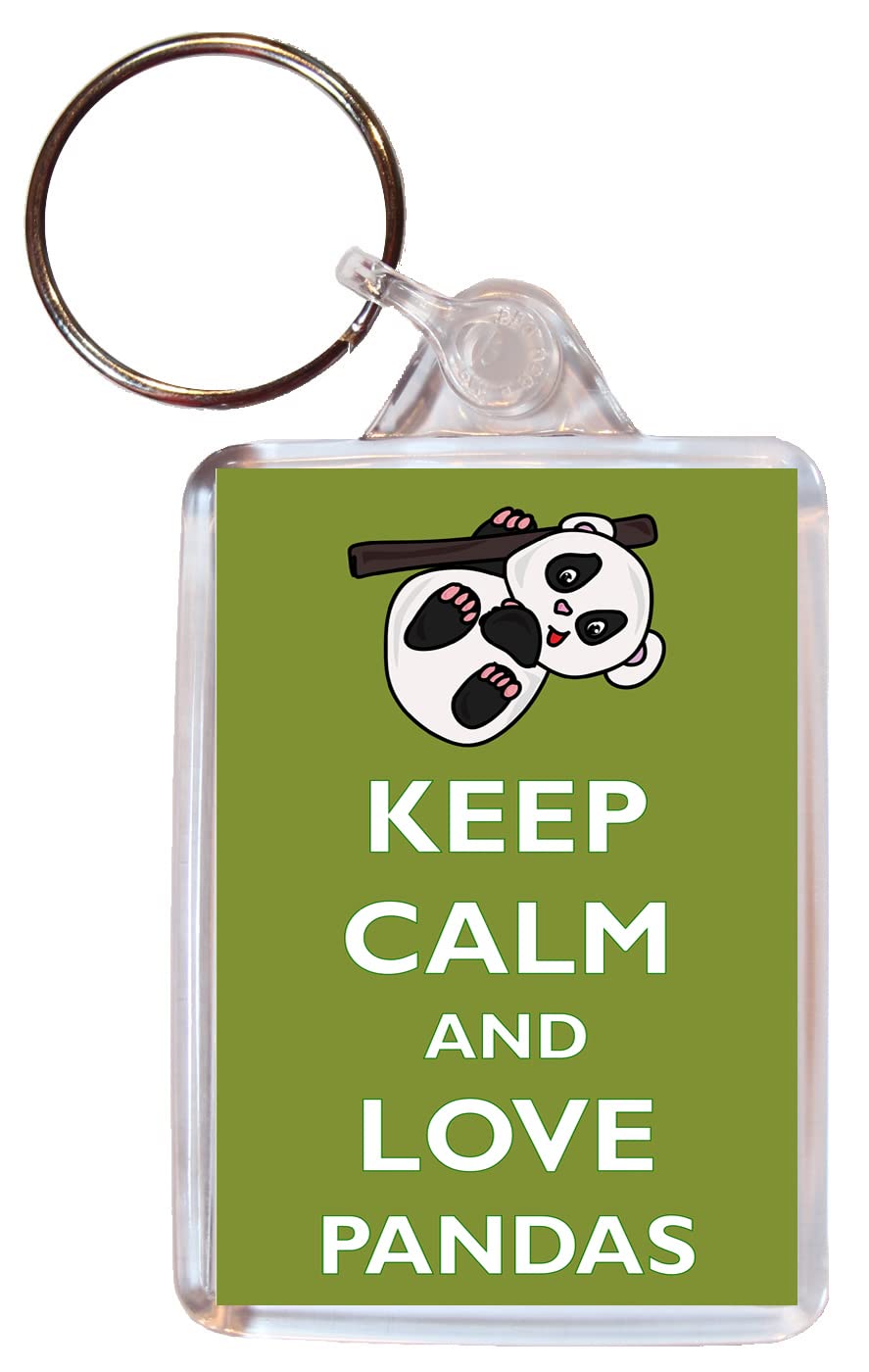 Baked Bean Store Keep Calm and Love Pandas - Double Sided Keyring BBSKNO96