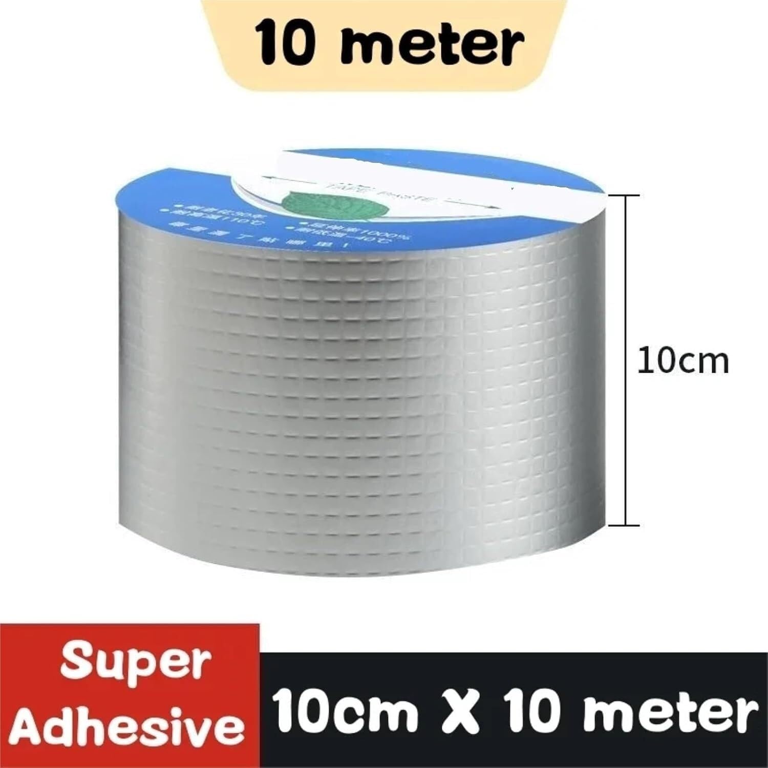 cinta de tubería, Reparación butílica impermeable del escape del papel de aluminio de la cinta del sello for los tamaños múltiples de Windows RVs de los tejados(10cm X 10m)