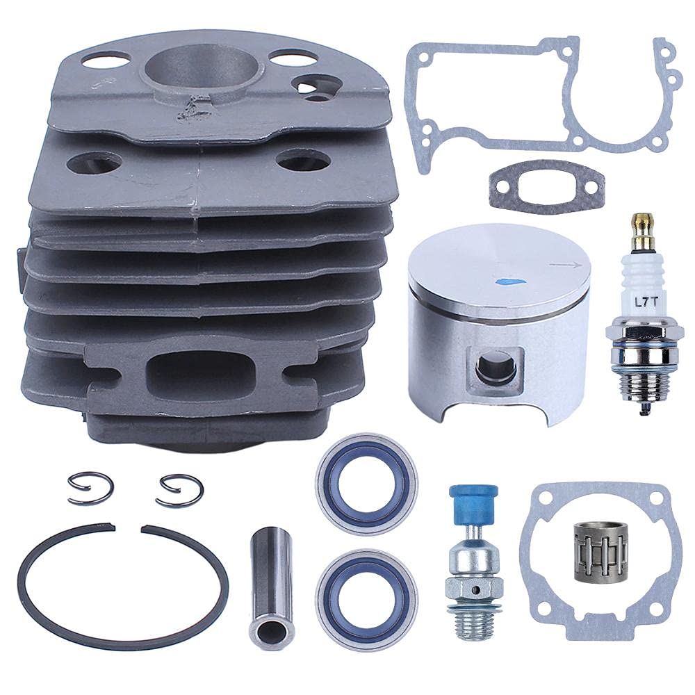 Kit de bujías de Sello de Aceite de pistón de Cilindro de 46mm, for Piezas de Motosierra Husqvarna 51 55 Rancher 503609171 503 60 91-71 Pistón de Cilindro de jardín
