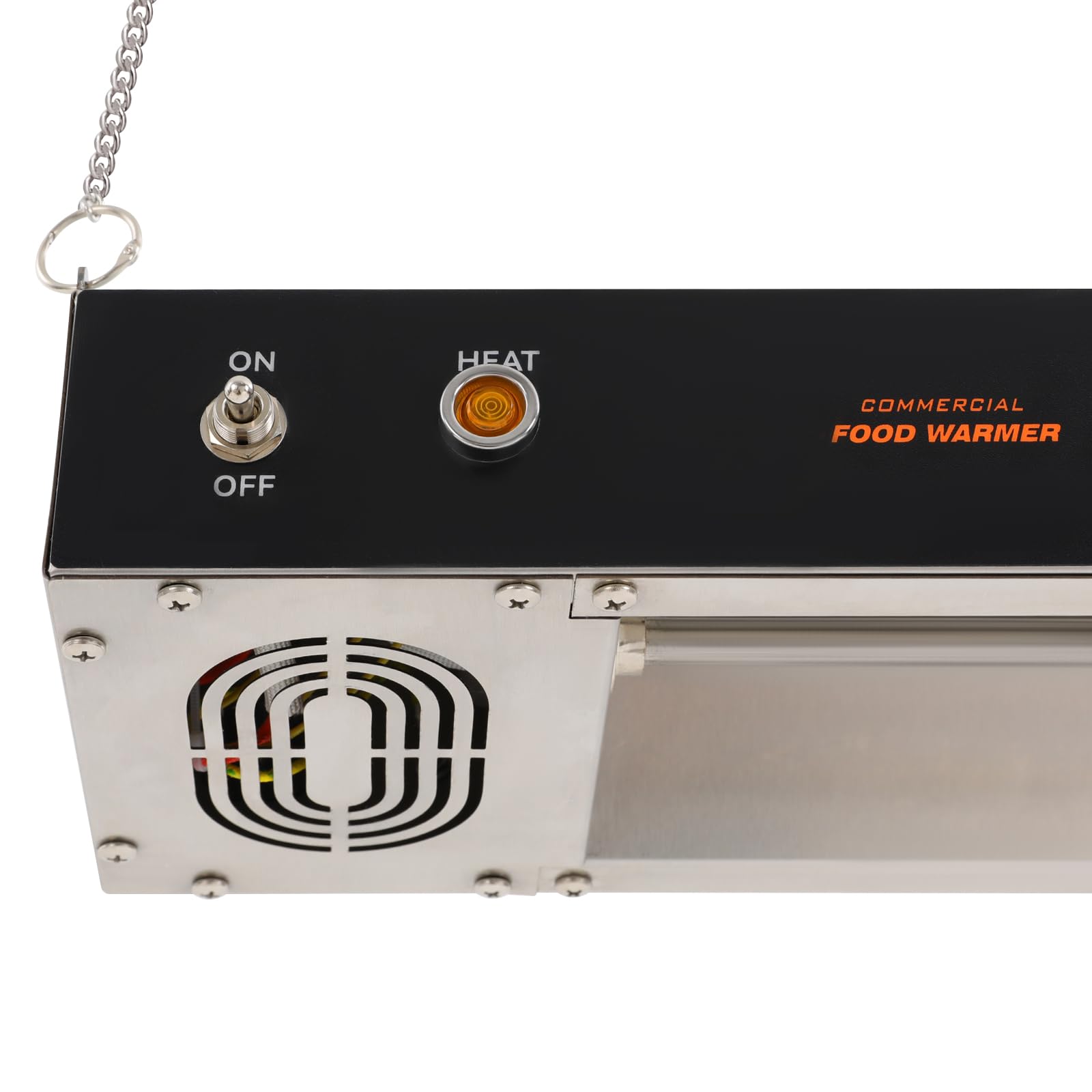Lámpara de calor para cocina, calentador de alimentos, 750 W, acero inoxidable, temperatura 30 – 50 ℃, mantiene la superficie caliente 5 x 3 m, altura ajustable, para mantener la comida