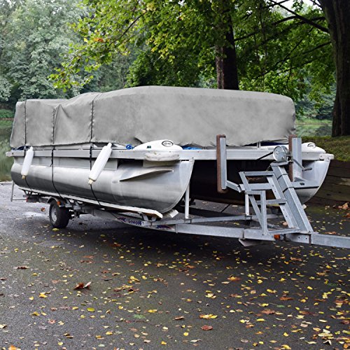 Budge P-300-3 300 Denier Pontoon Cover Gray 24' - 28' Long (Beam Width Up To 110") Lightweight, Waterproof, Uv Resistant #TOP5