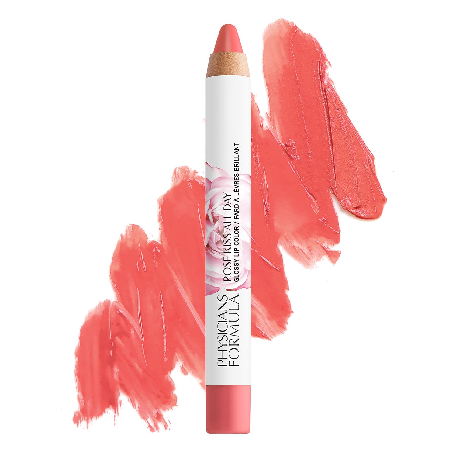 Physicians Formula Rosé Kiss All Day Glossy Lipstick LIp Color Makeup, Red, She's a Wild Rose | Dermatologist Tested, Clinicially Tested (Pack of 2)