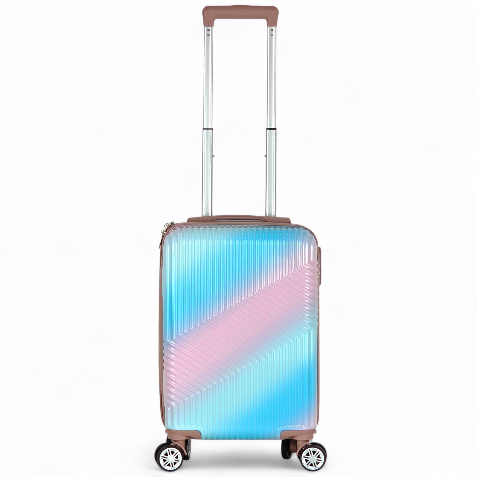 Trolley 10 kg Valigia Rigida Bagaglio a Mano 52x34x20 cm 4 Ruote Doppie Rimovibili Girevoli 360° Guscio in ABS Leggero e Resistente Unisex per Viaggi in Famiglia e Lavoro Offerta Mod.1186 (Fantasia 2)
