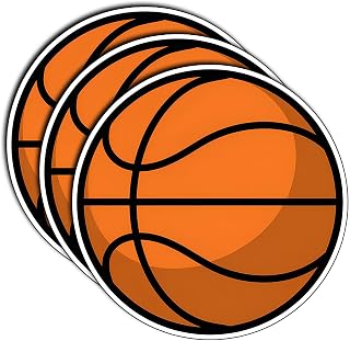 (3Pcs) Basketball Stickers for Poster Board Funny Sarcastic Quote Humor Motivational Inspirational Gifts Waterproof Vinyl Decals for Kindle Water Bottle Bumper Car Hard Hat Phone Laptop 3"x3"