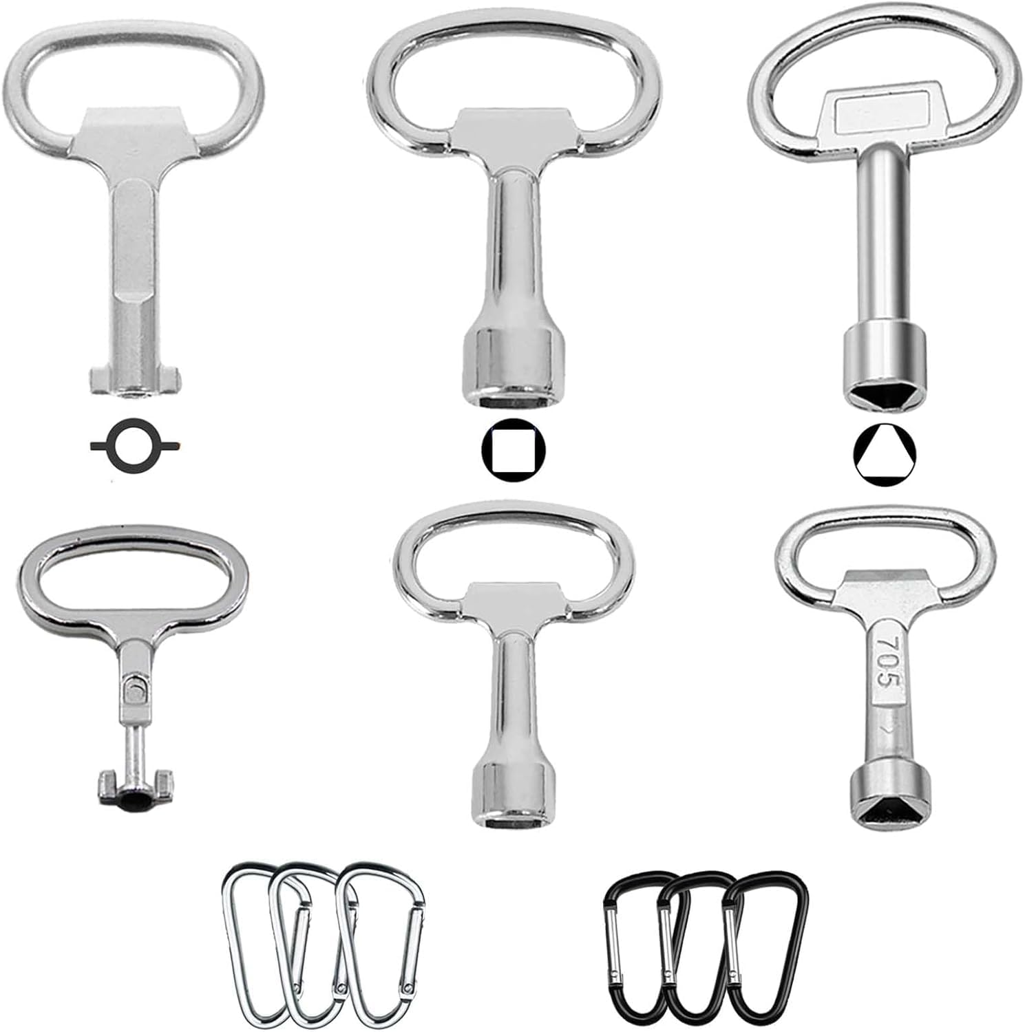 SVOCK 12 Pcs Universal Key, Triangle Key Four Corner Keys, Square Key Gas Meter Key Radiator Bleeding Key Gas Cupboard Key, Universal Control Cabinet Key Bin Key Triangle for UK Gas, Utility Boxes