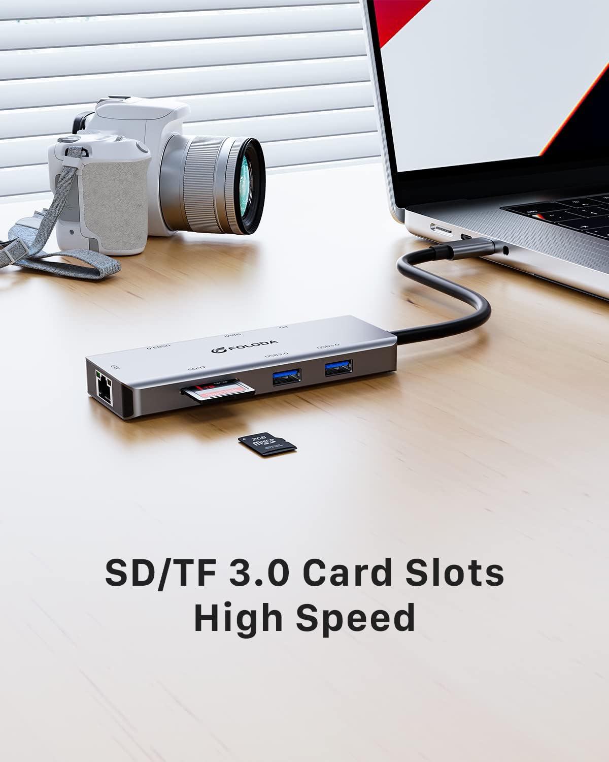 USB C HUB HDMI 4K@60Hz, 8-in-1 Docking Station, Multiports USB C Adapter with Gigabit Ethernet, PD 100W, 3*USBA 3.0, TF/SD, USB C Dock Compatible for MacBook Pro/Air, iPad Pro, iPhone 15, Dell, etc.