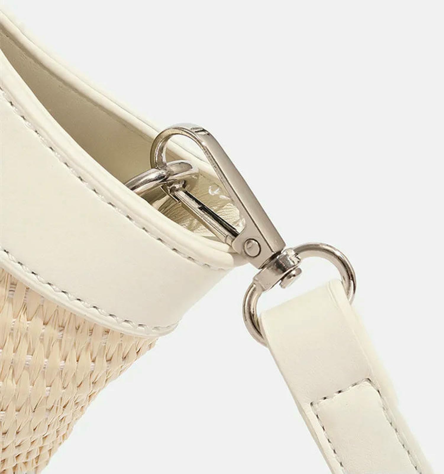 Borsa a Mano Donna Borse da Versatili in Paglia Intrecciata Tracolla Spiaggia Estiva Rattan Fatta Viaggio Casual-Marrone