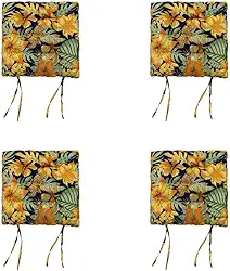 Kit 4 Almofadas Futon Assento de Cadeira Tamanho 40x40 Cm almofada cadeira Conforto para Sala, Varanda e Área Externa - Design Versátil(Color 3)