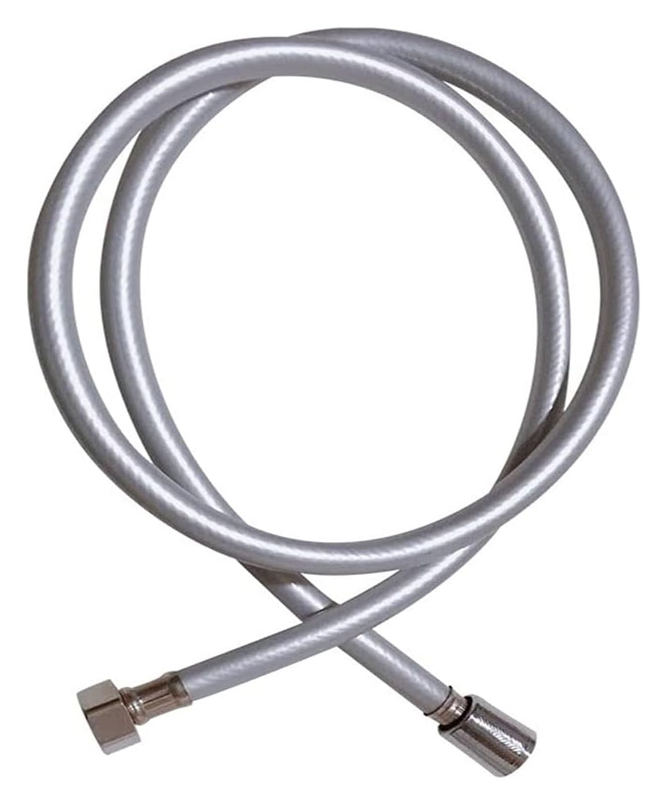 Tubo Flessibile Doccia Extra Lungo, Tubo Flessibile Doccia Liscio in PVC Argento Alta Pressione 1 Pezzi, for Tubi Flessibili for Soffione Doccia Palmare G1/2 Interfaccia Universale(200cm)