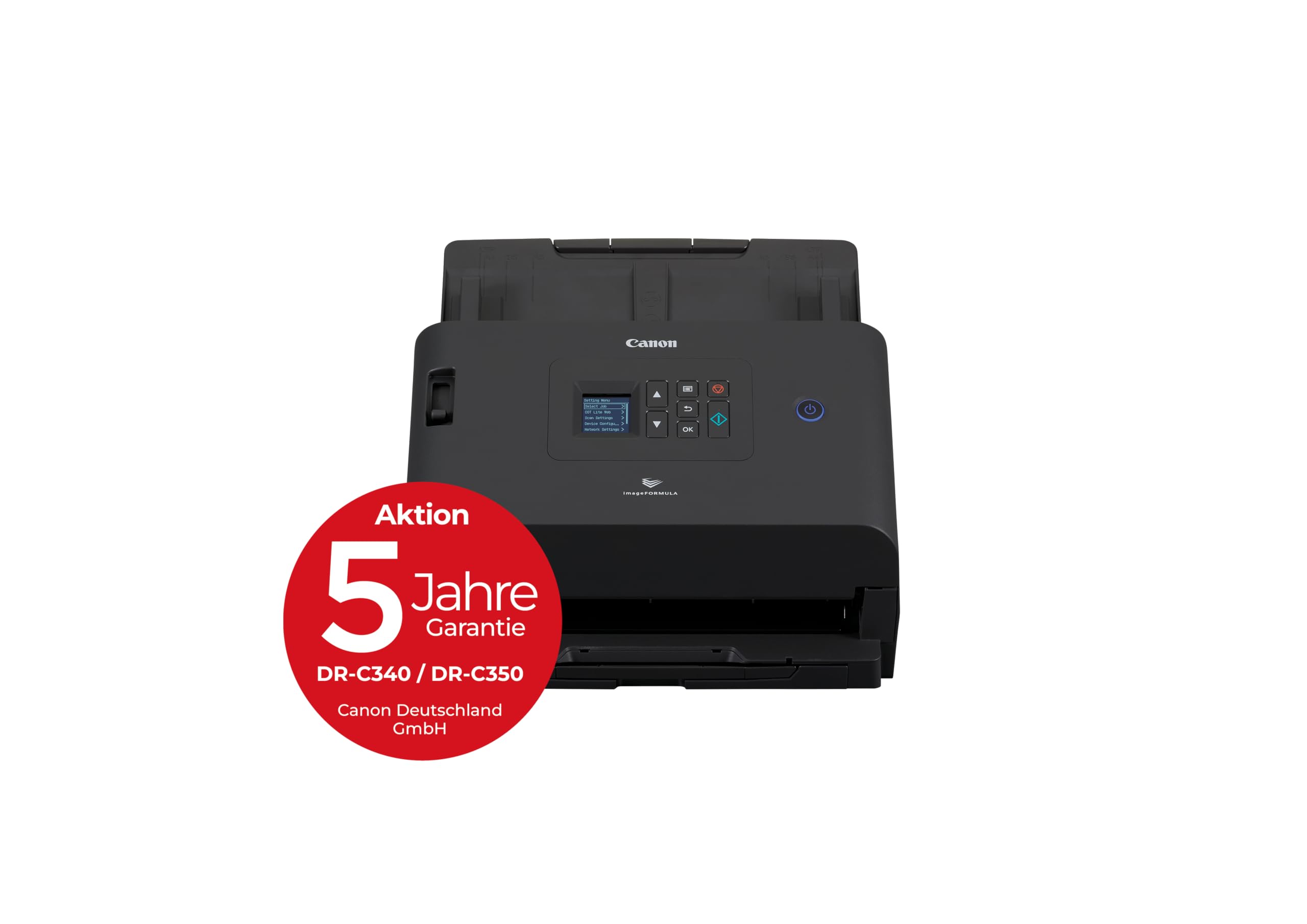 Canon Scanner imageFORMULA DR-S250N| Dokumentenscanner mit Web-Scan Funktion | Duplex Scanner mit Einzug | LAN & USB | 60 Blatt Einzug | 50 Seiten/Min | CaptureOnTouch Software mit OCR I PDF I Twain
