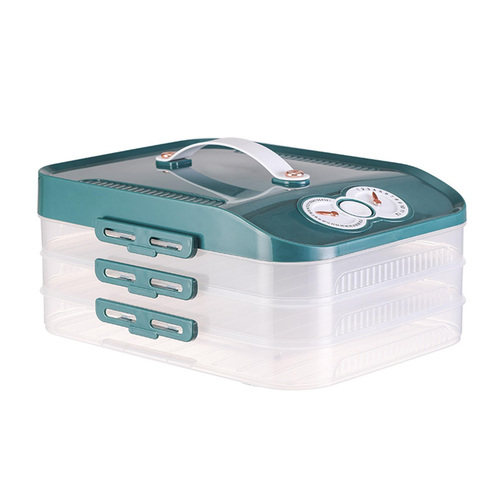 Elnwnnkc Space Saving Multi Layer Freezer Organizers with Timing Feature Fridge Storage Container for Accurate Food Freshness Dormitory Fridge Organizers