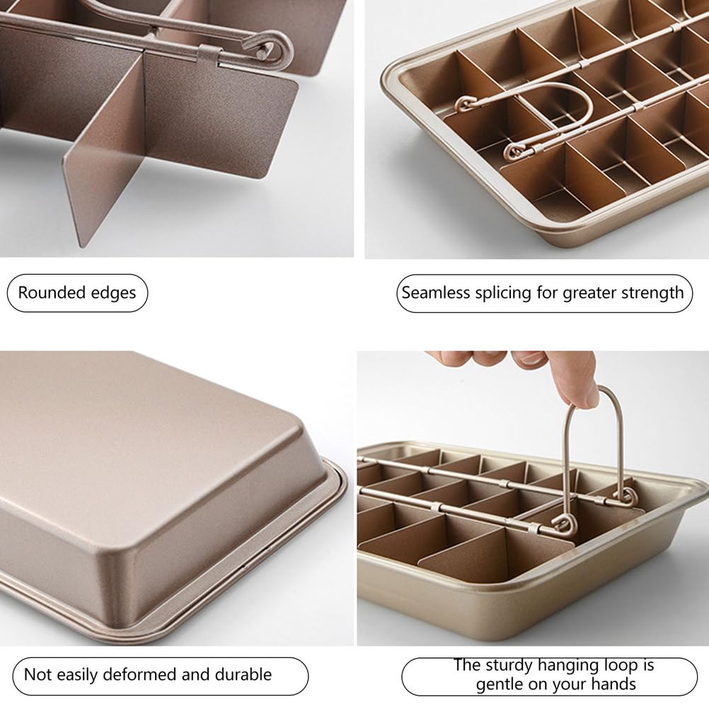 Rechteckige Antihaft-Backform mit Trennwänden und integriertem Hobel – perfekt für Kuchen, Fudges und Schokolade – 32 x 20 x 3,8 cm Backzubehör