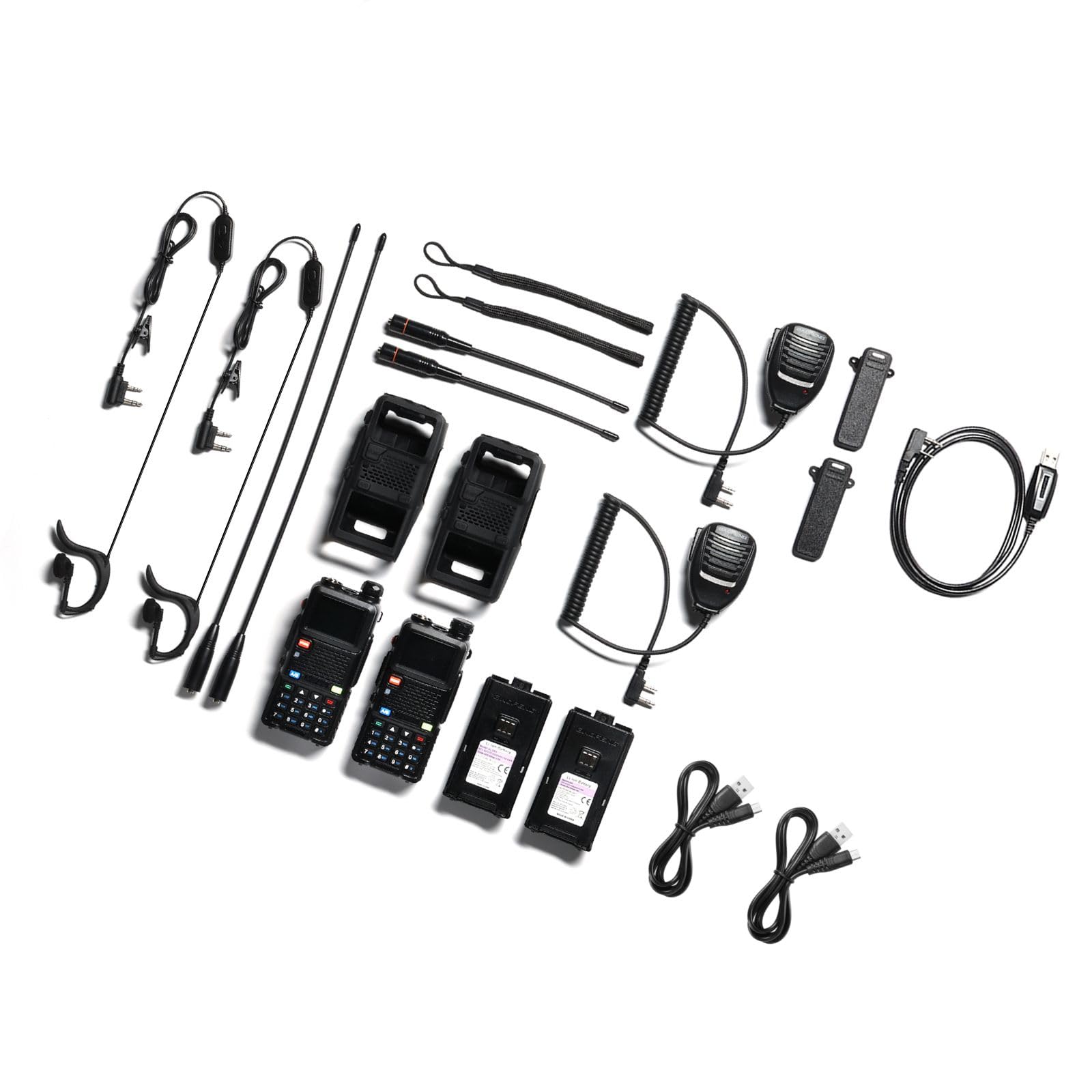 BAOFENG UV-5RM Plus 10W Radio Amateur Double Bande Longue Portée avec Batterie 2500 mAh USB-C Lot de 2