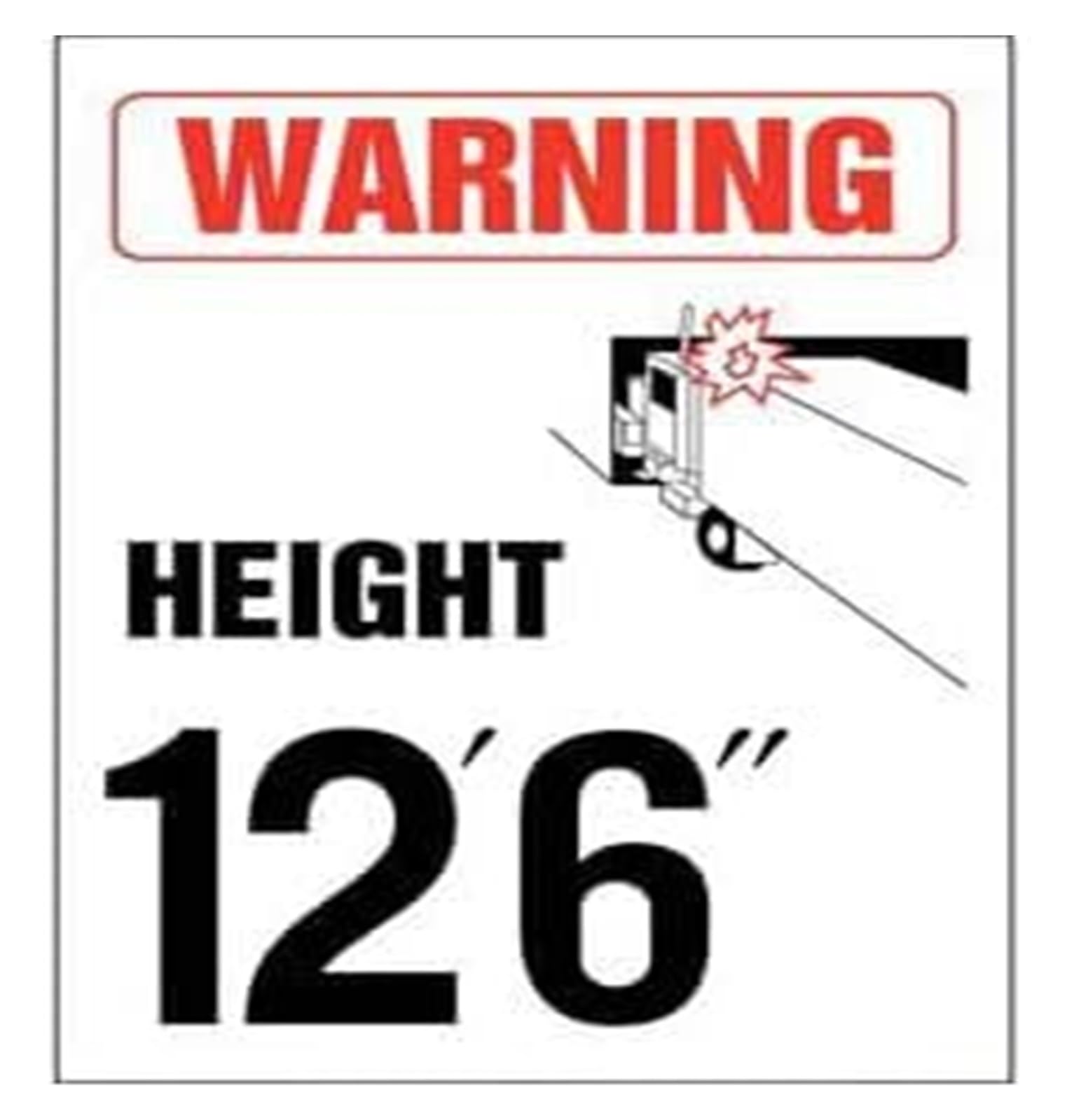 NWPNLXEA 12' 6" Height Limit Warning Sign Reflective Metal Sign for Parking Garage Warehouse Driveway (8 X 12 in)