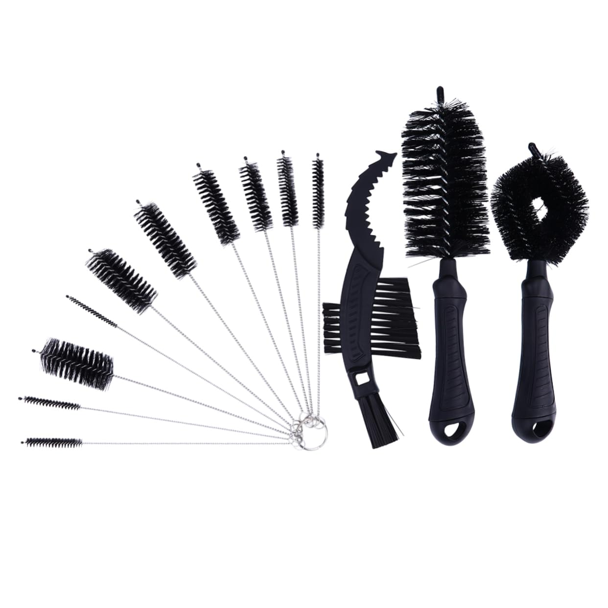 BESPORTBLE 13pcs Bike Cleaning Brush Set Durable Nylon Tube Brushes for Gears Chains Components Efficient Bike Maintenance Tool Kit