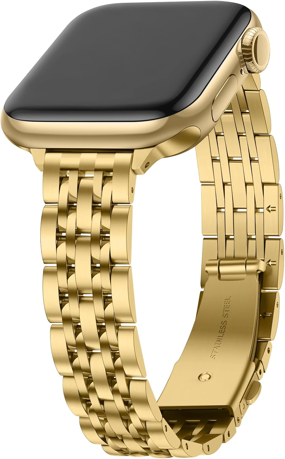 Anlinser Metal Bands Compatible with Apple Watch Band for Women 49/46/45/44/42/41/40/38mm, Thin Band Designed for iWatch Series 11 10 9 8 7 6 5 4-1 SE (42/41/40/38mm, Gold)