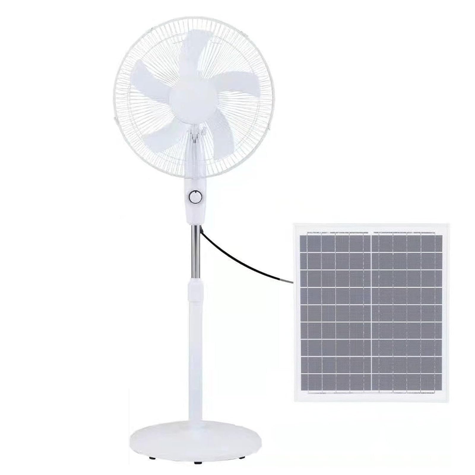 Ventilatore a Piedistallo Solare con Pannello, Ventilatore Ricaricabile | Ventilatore Oscillante a Batteria 6000mAh con 3 Velocità, Ricaricabile Ventilatore Silenzioso da Esterno