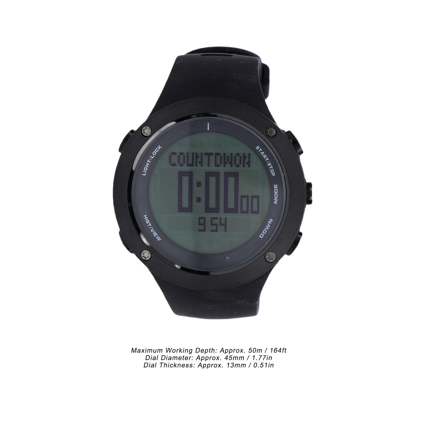 Alomejor Reloj Deportivo Inteligente con Sensor de Profundidad y Barómetro, Carcasa de Acero Inoxidable, Correa de Silicona para Buceo, Snorkel, Apnea
