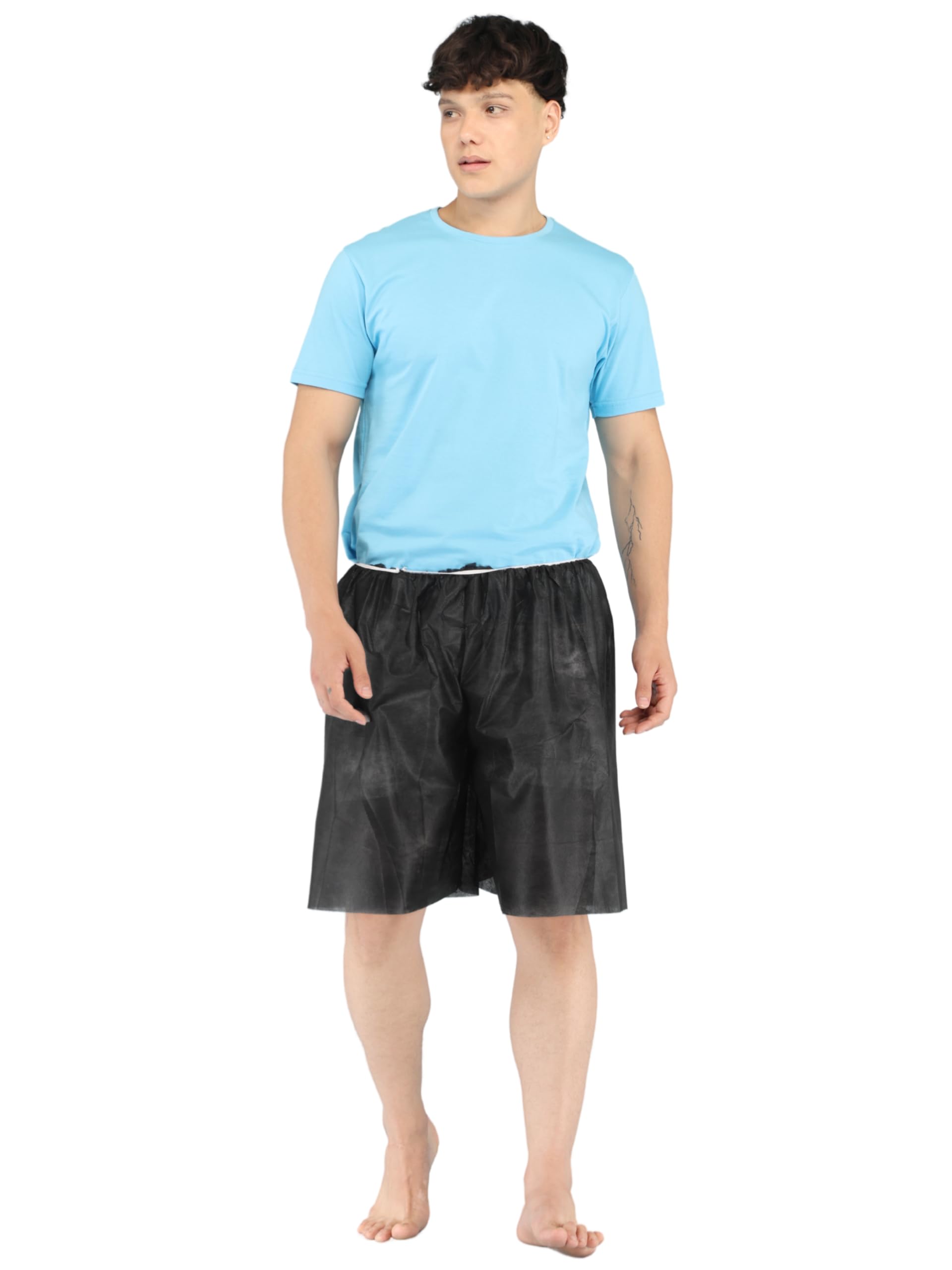 m's solutions & enterprises Disposable Men's Boxer, Knee Length, Spunbound 25 GSM (Black)-picture-43