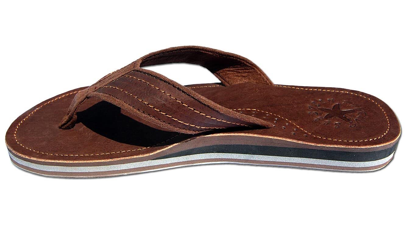 Herren Leder Zehentrenner Zehensandale Zehensteg Sandalen Gr.40-50/2364.dbw