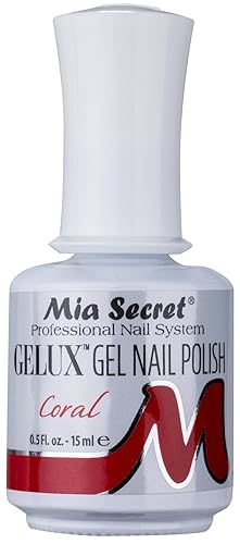 Mia Secret Gelux - Esmalte de uñas de gel remojado color coral esmalte de gel curado con lámpara de uñas - Esmaltes para uñas en gel de larga