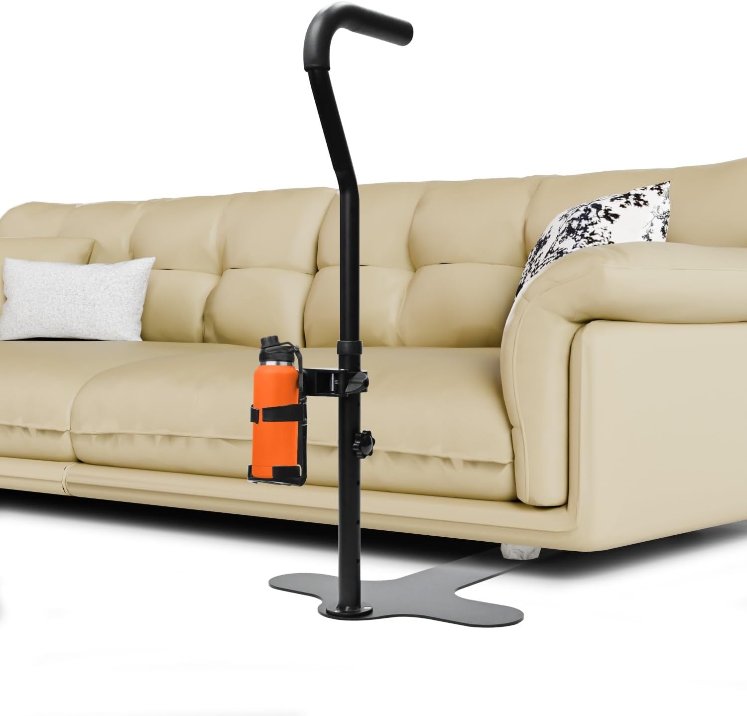 6-Level Adjustable Couch Stand Assist with Cup Holder & Soft Handle – Chair Lift Mobility Aid for Elderly, Seniors & Disabled, Fits Sofa, Recliner, Supports Up to 400 lbs