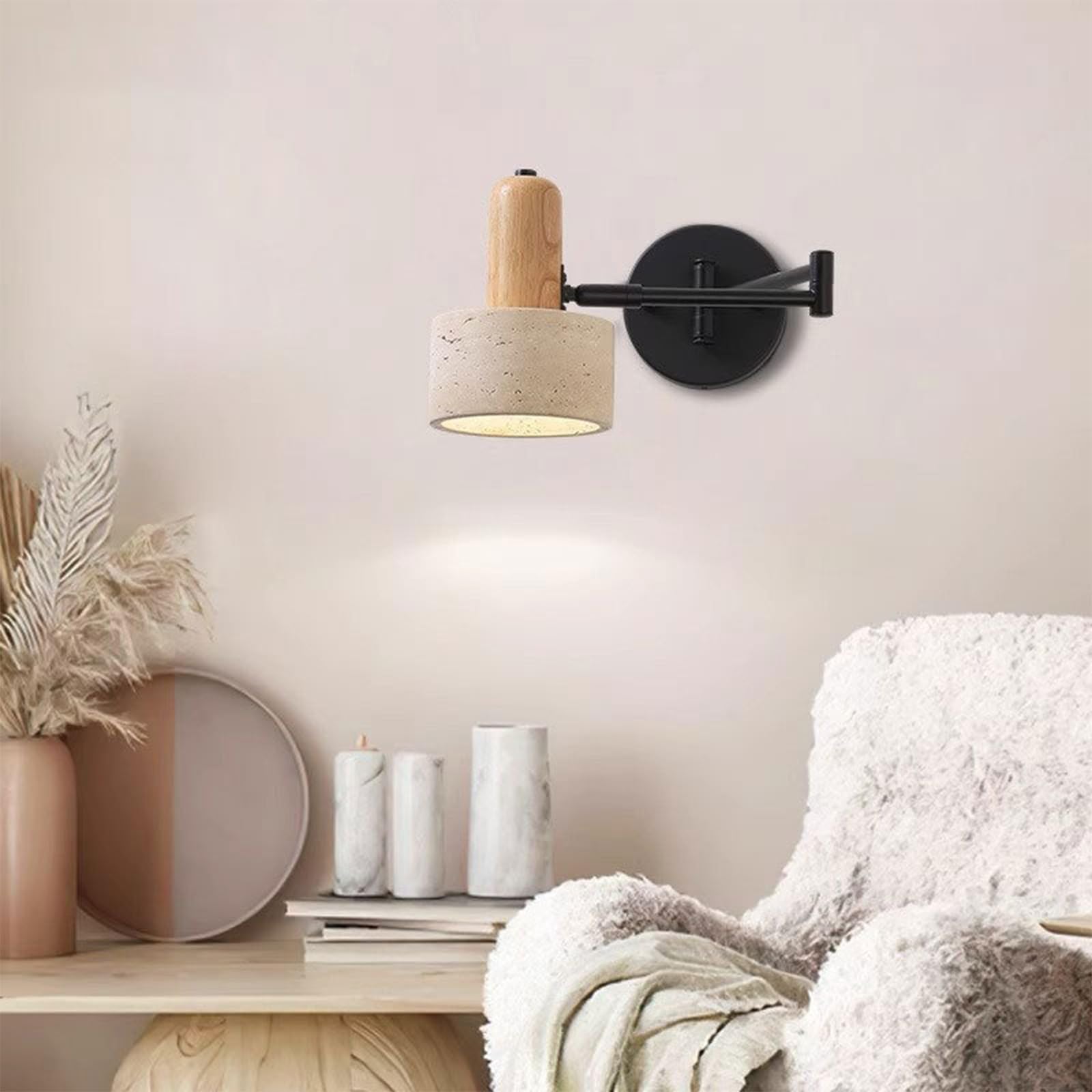 Lampada da Parete a LED con Interruttore, Applique da Comodino, faretto a Incasso, Applique Regolabili per Camera da Letto, Soggiorno, Hotel
